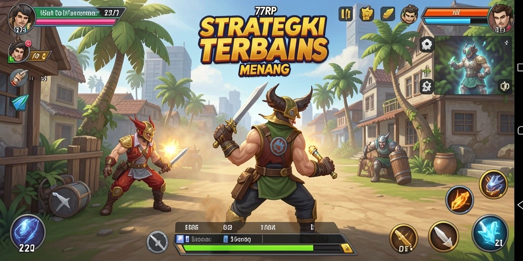 Tangkapan layar gameplay 77RP menampilkan pertempuran strategis yang seru.