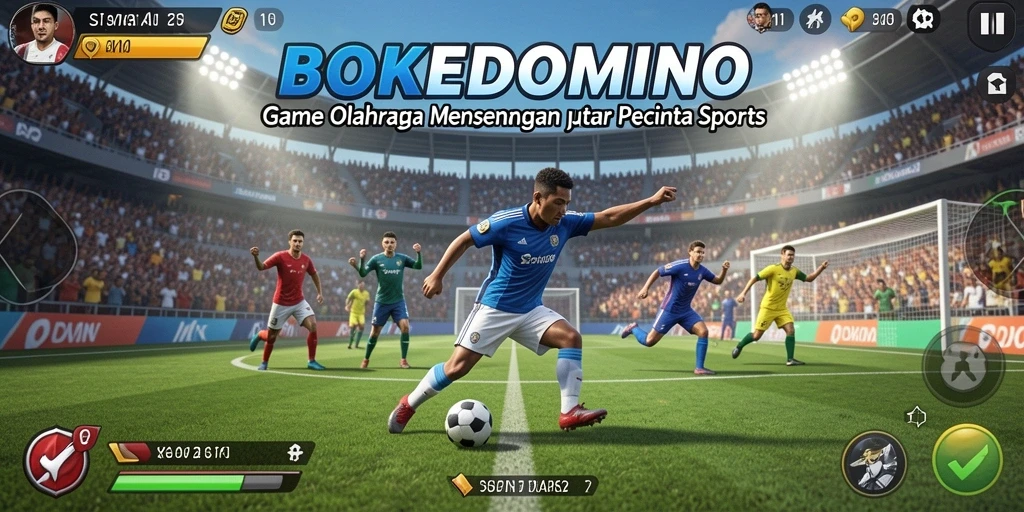 Screenshot BOKEDOMINO menampilkan gameplay seru dalam olahraga.