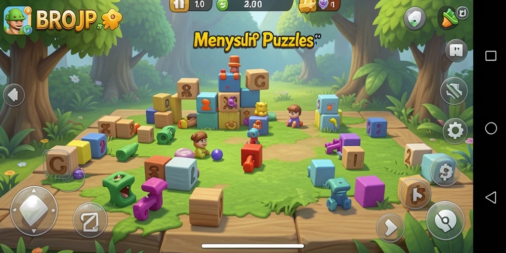Tampilan gameplay menarik dalam game puzzle BROJP.