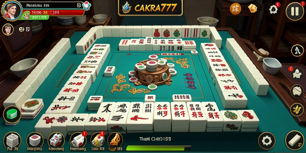 Screenshot gameplay CAKRA777 menunjukkan tantangan Mahjong yang seru.