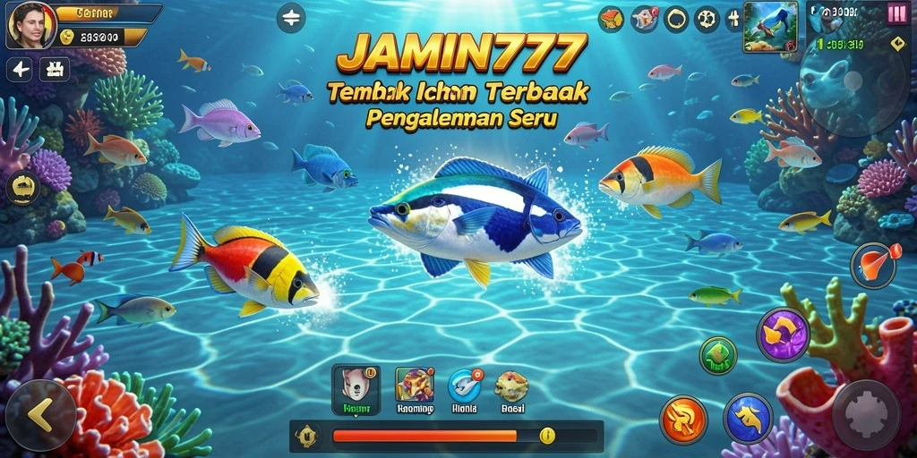 Screenshot permainan Tembak Ikan JAMIN777 yang menarik dan seru.