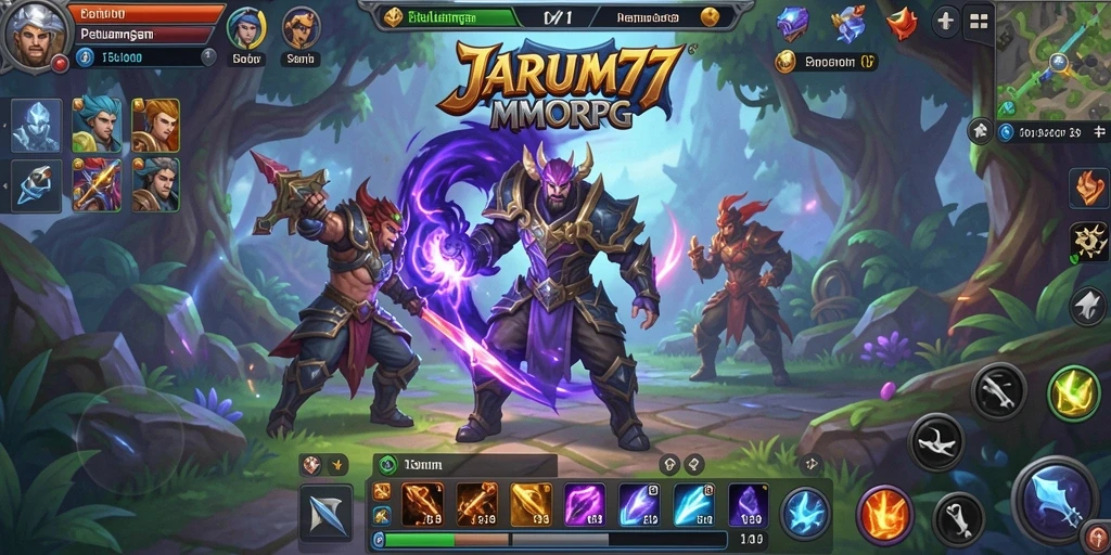 Tampilan gameplay seru di dunia JARUM77 yang berwarna-warni.