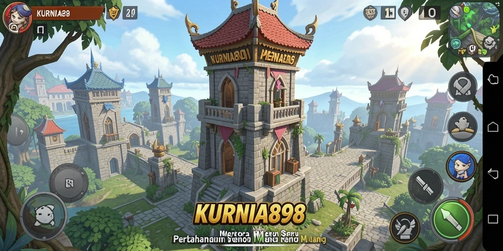 Screenshot gameplay menampilkan aksi seru Tower Defense KURNIA898.