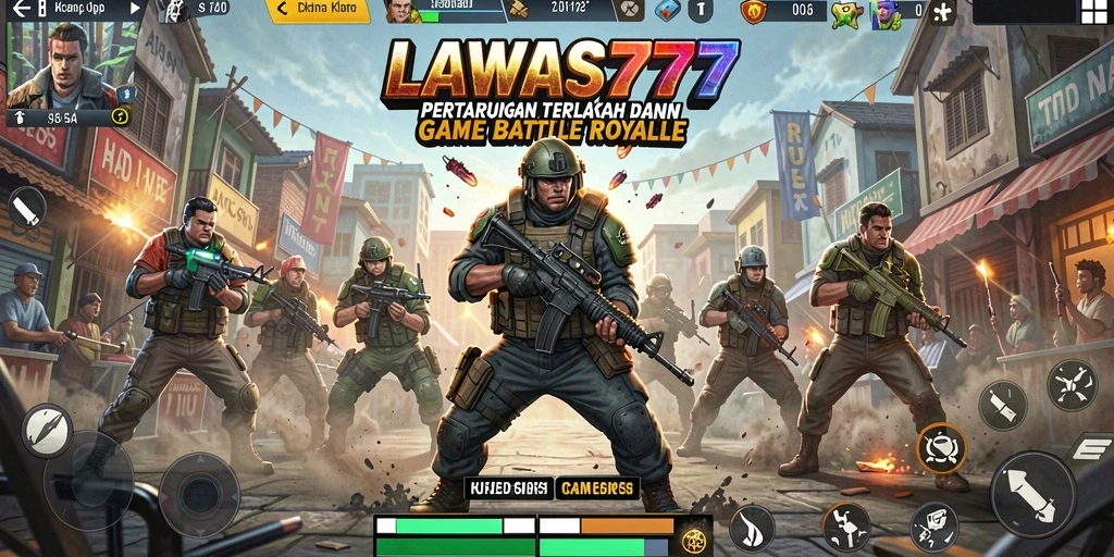 Gameplay seru LAWAS777 dalam pertempuran Battle Royale.