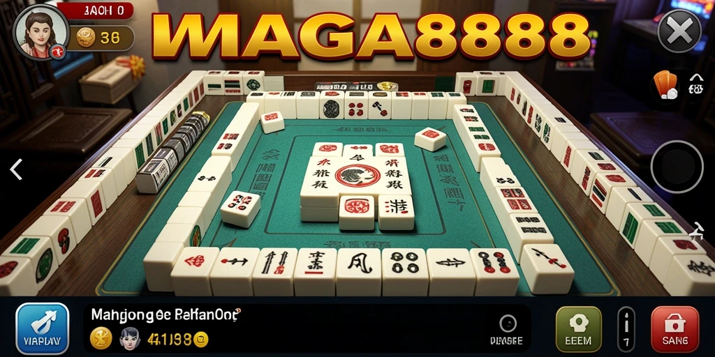 Screenshot gameplay MAGA888 yang menunjukkan momen seru bermain Mahjong.