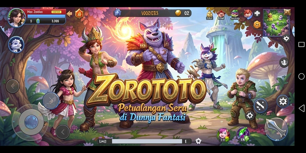 Screenshot ZOROTOTO menunjukkan aksi petualangan seru yang menantang.